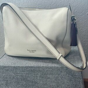 Kate Spade Ivory Crossbody Bag with Tassel